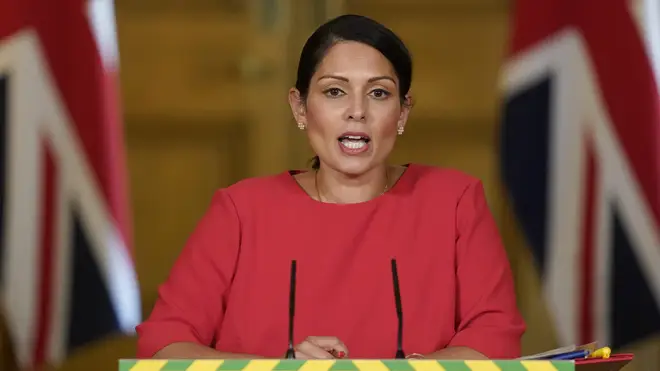 Priti Patel has vowed “justice will follow” for the protesters who clashed with police