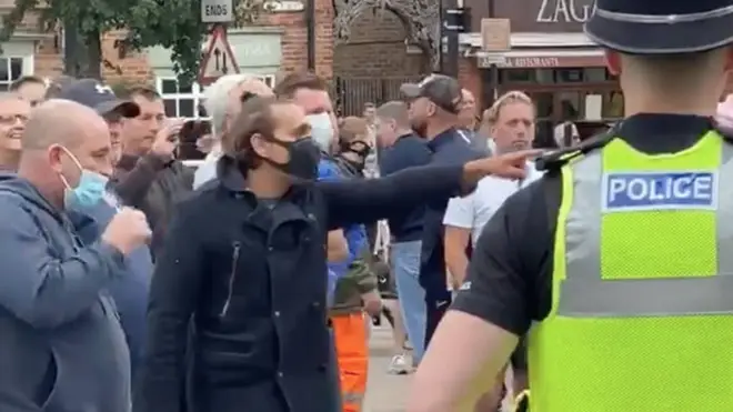 Footage has been posted online of people shouting at protestors.