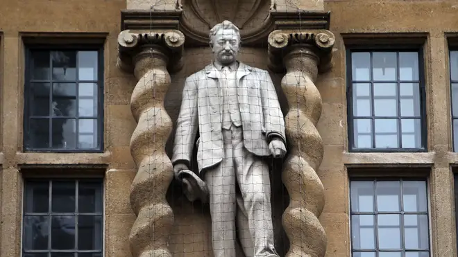 The statue of Cecil Rhodes sits at the front of Oxford's Oriel College