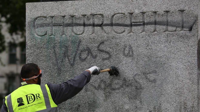 Winston Churchill's statue was defaced last weekend