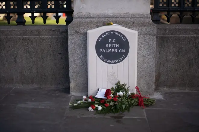 A man appeared to urinate on the memorial to Pc Palmer
