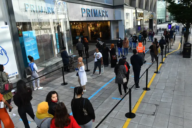 Huge queues at the Primark in Birmingham