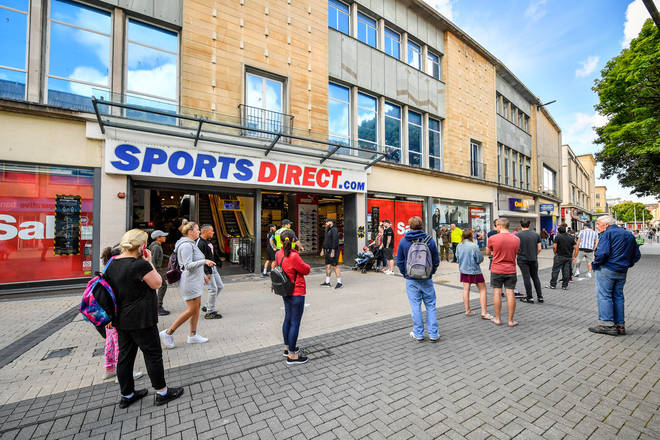 In Bristol, people queued from opening time to go into Sports Direct