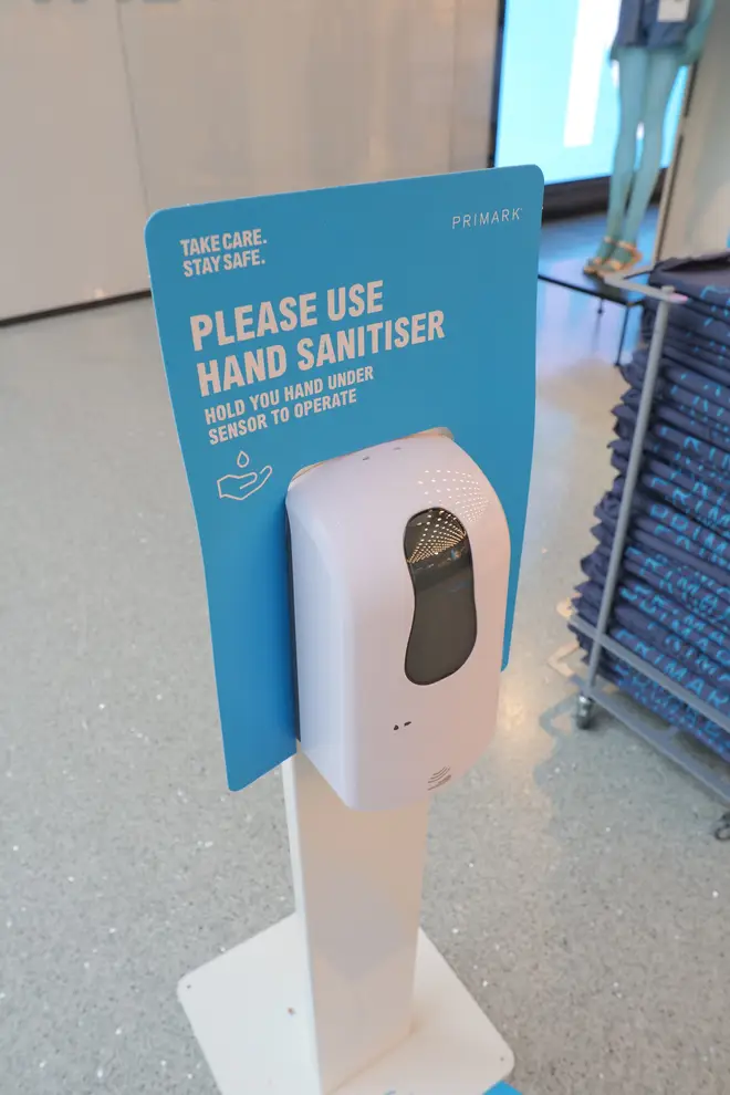Primark stores were issued with hand sanitiser
