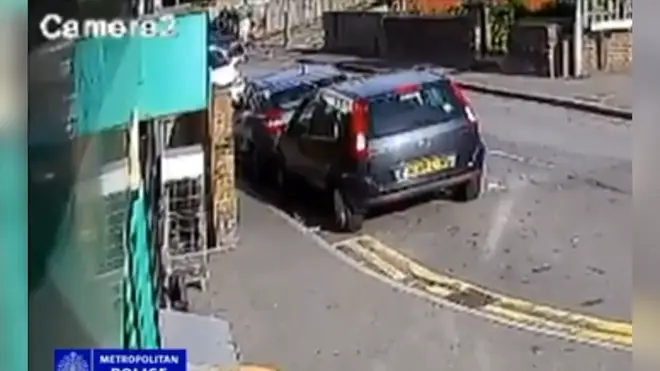 Police are hunting the driver of this BMW