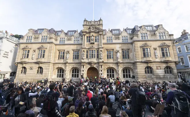 There have been protests outside the college