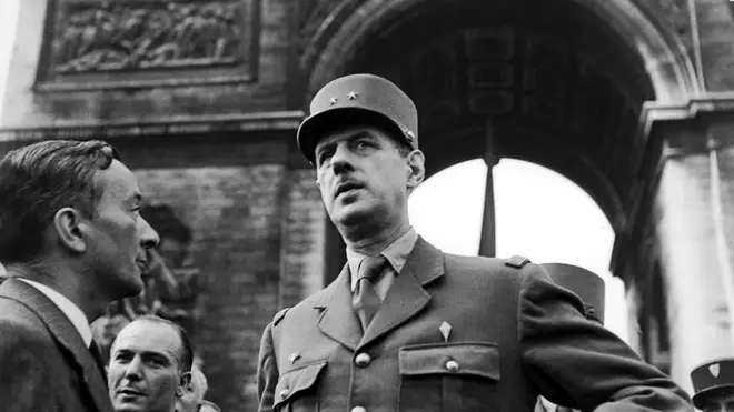 Charles De Gaulle (R) broadcast the 'L'Appel' on the BBC to Nazi occupied France
