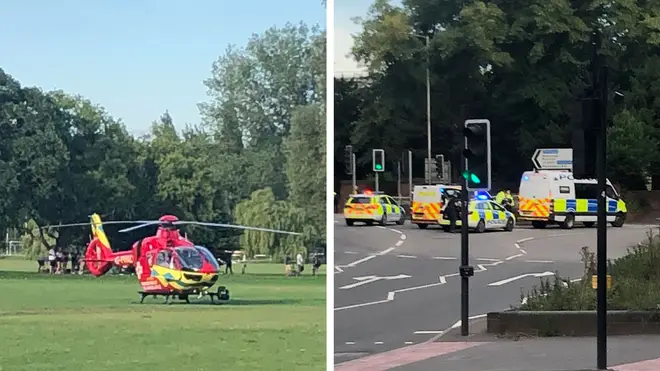 There's a big police presence at the serious incident in Forbury Gardens, Reading