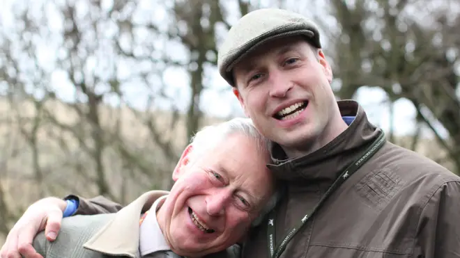 Clarence House released a photo of William with his father to mark the day
