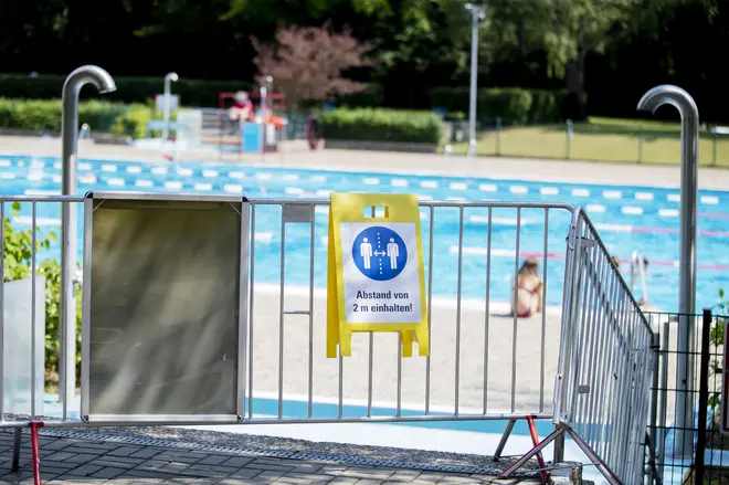 An outside swimming pool re-opened in Germany