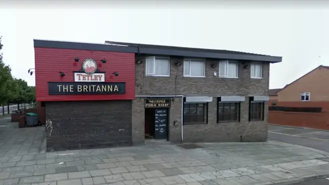 Drinkers had barricaded themselves inside The Britannia Hotel pub in Vauxhall, Liverpool