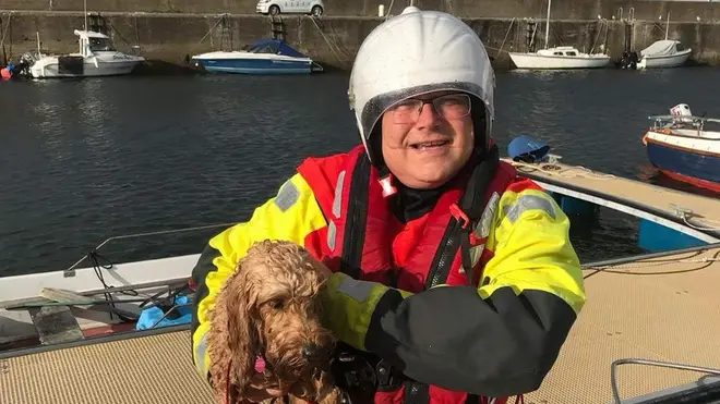 The cockerpoo was saved by the coastguard