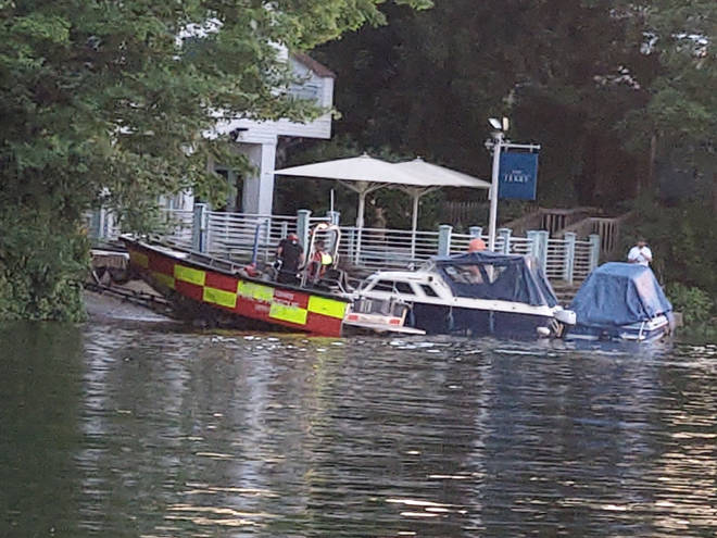 Emergency services were seen on the River Thames near Cookham in Berkshire