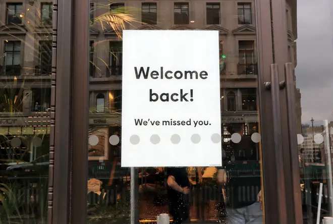 A restaurant welcomes customers back after being closed for almost three months