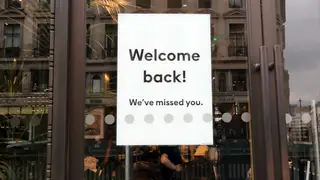 A restaurant welcomes customers back after being closed for almost three months