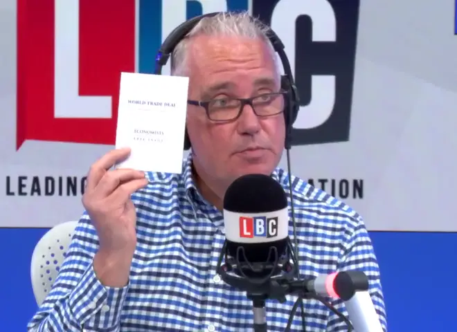 Eddie Mair holds up the Brexit booklet