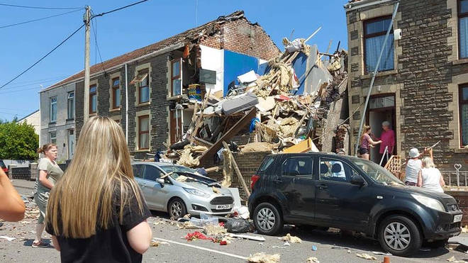 A house has "exploded" in South Wales