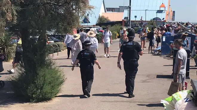 Police patrolling Southend beach