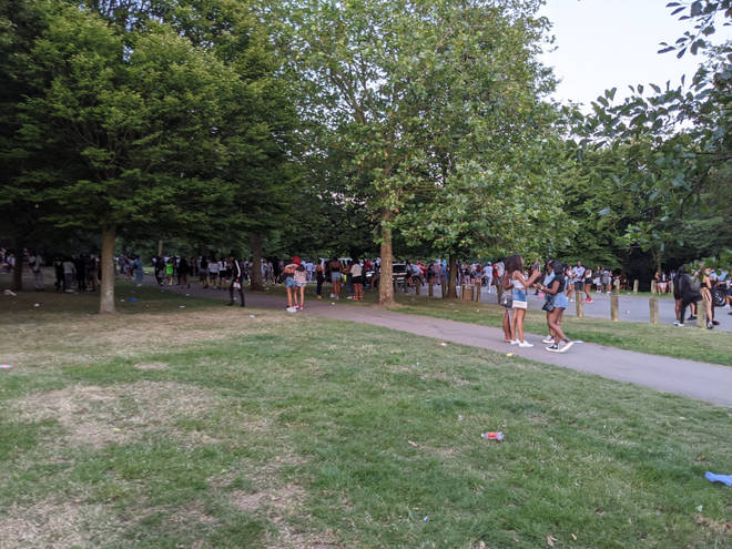 A large gathering took place on Streatham Common on Thursday evening
