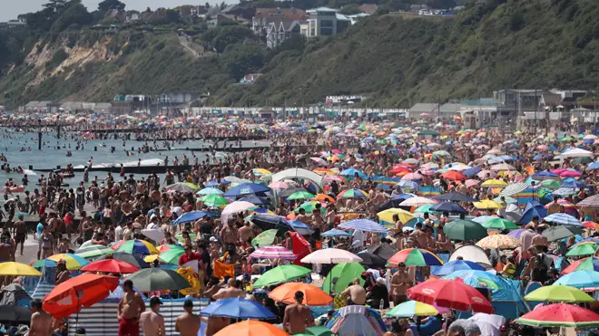 Thousands of people visited Bournemouth beach yesterday