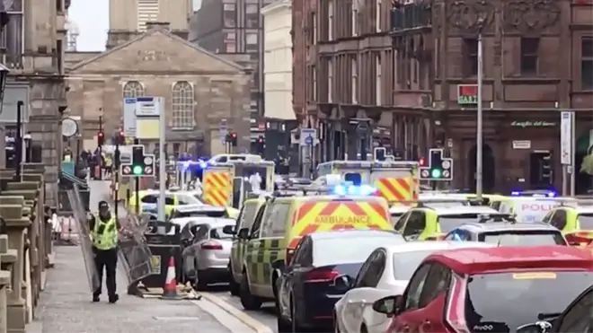 Police on west George street in Glasgow