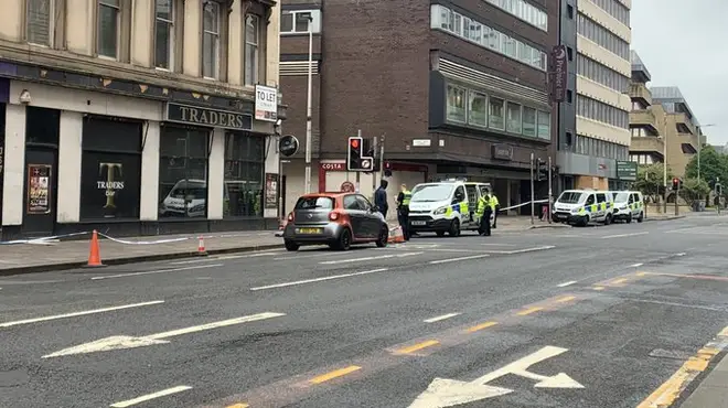 Police have responded to reports of a man covered in blood in Glasgow city centre