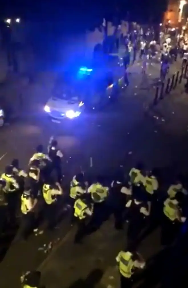 Scotland Yard said officers were called to multiple reports of a large gathering on Overton Road in Brixton on Wednesday