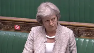 Theresa May looked furious at Michael Gove's answer