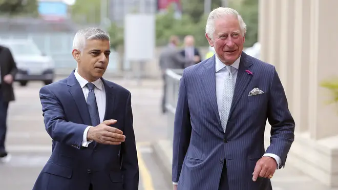 The Prince of Wales is pictured with Mayor of London Sadiq Khan