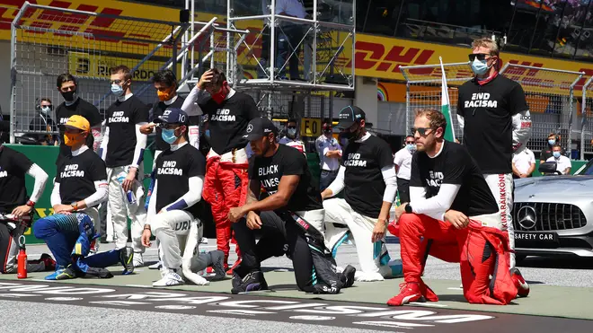 Lewis Hamilton took the knee ahead of the race
