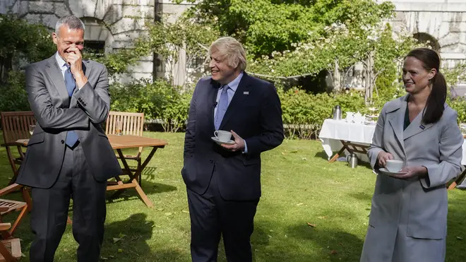 The Prime Minister also met NHS workers in the Number 10 garden on Sunday afternoon