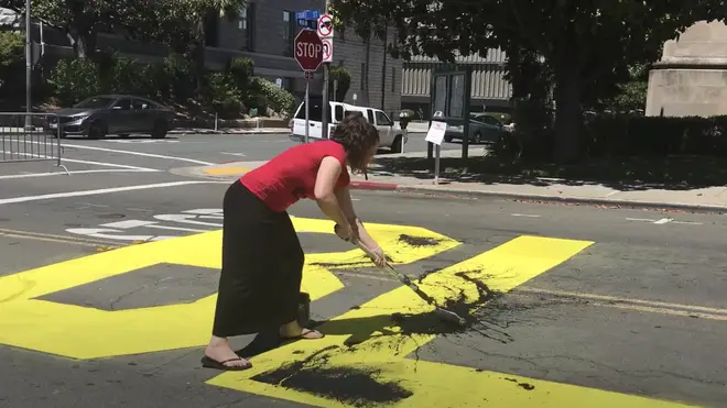 The mural had been painted just hours before