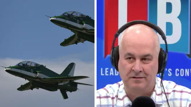Saudi Hawk jets are among the arms sold to the Arabic kingdom by the UK, which the caller told Iain causes untold destruction