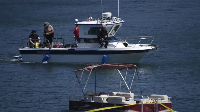 Police dive teams searching the lake for Naya Rivera