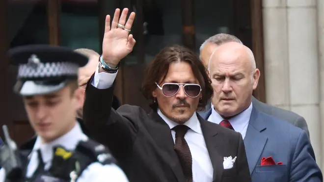 Actor Johnny Depp leaving the High Court in London after a hearing in his libel case against the publishers of The Sun and its executive editor, Dan Wootton