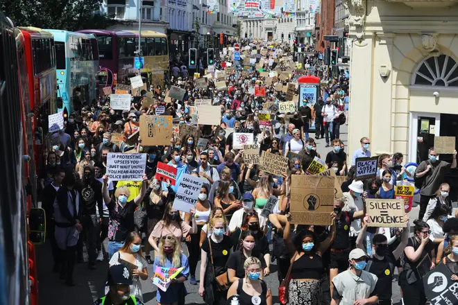 Thousands of BLM protesters marched in Brighton