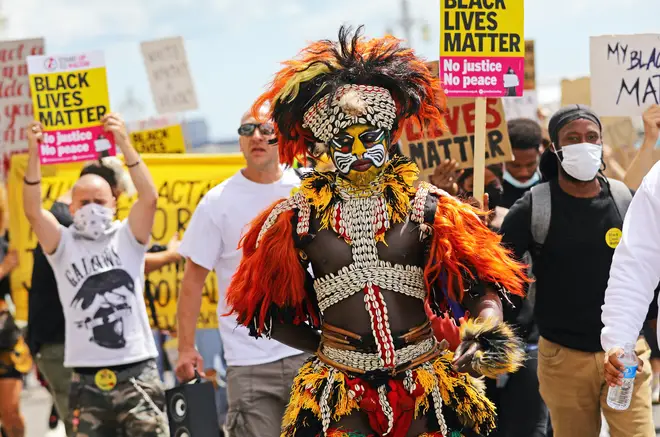 Activists marched through Brighton in solidarity with BLM