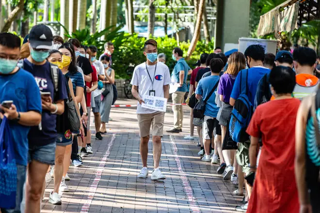 Hong Kong citizens gathered at polling stations across the city to consolidate votes for pan-democratic candidates