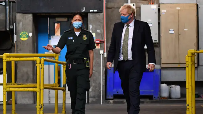 Mr Johnson was meeting with London Ambulance Service workers today