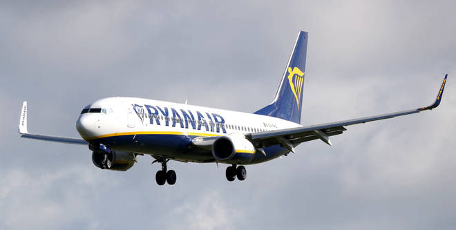 A Ryanair flight was escorted to Stansted Airport by two RAF fighter jets