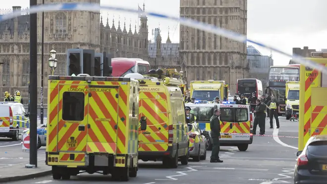 Scene in Westminster after last year's terror attack