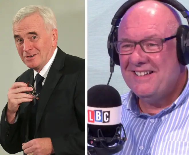 John McDonnell interrupted an LBC phone-in on Tuesday evening