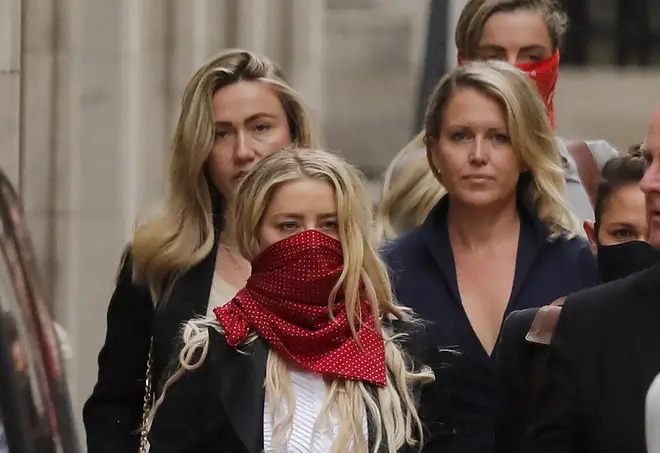Amber Heard leaving the high court on Wednesday
