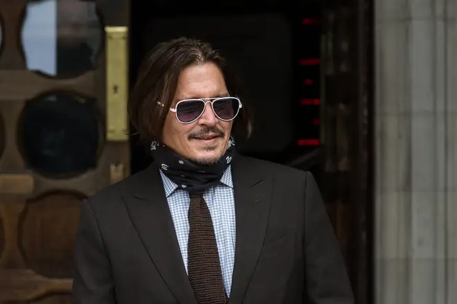 Johnny Depp outside court on Wednesday