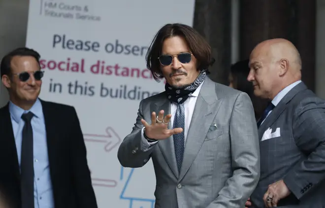 Actor Johnny Depp arrives at the High Court in London on Thursday