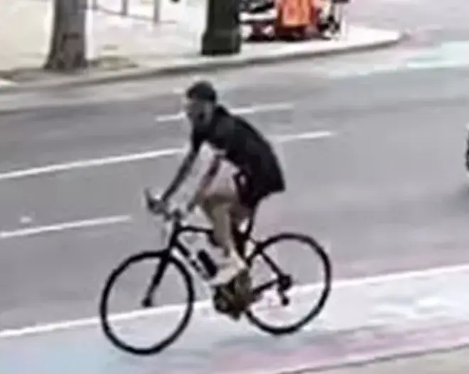 Police issued CCTV of a cyclist they want to trace