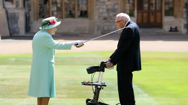 The Queen Confers The Honour Of Knighthood On Captain Sir Thomas Moore