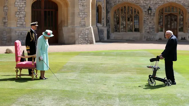 Strict social distancing guidelines were abided by during the ceremony