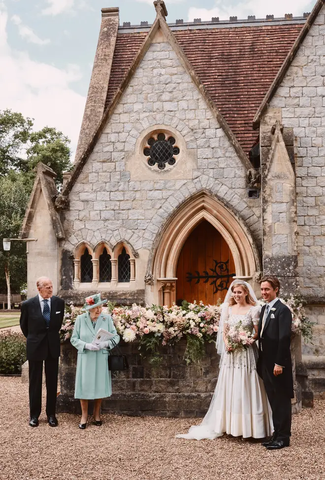 The couple were married in a small family ceremony on Friday at the Royal Chapel of All Saints at Royal Lodge, Windsor