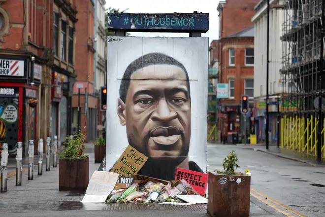 The mural was painted in Stevenson Square by Manchester street artist Akse
